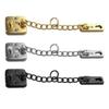 Polished stainless steel door chain lock with door bolt and inclusive installation accessories for home security