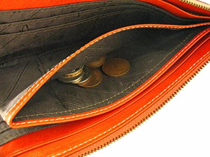 Long Wallet Zipper 0035897 Fons Series Orange [Dakota] L-shaped DA-35897-34