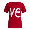 Women Couples Lover Short Sleeve  Love Letter Print T Shirts Tops Blouses