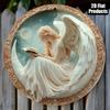 Vintage Starlight Angel Moon Metal Wall Art 8x8 Inch Round Farmhouse Living Room Decor
