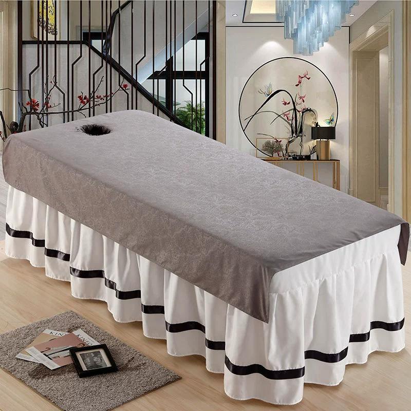 1PC Beauty Salon Soft Breathable Bedspread Comfortable Bed Cover Lightweight Bed Sheet with Holes Massage Bed