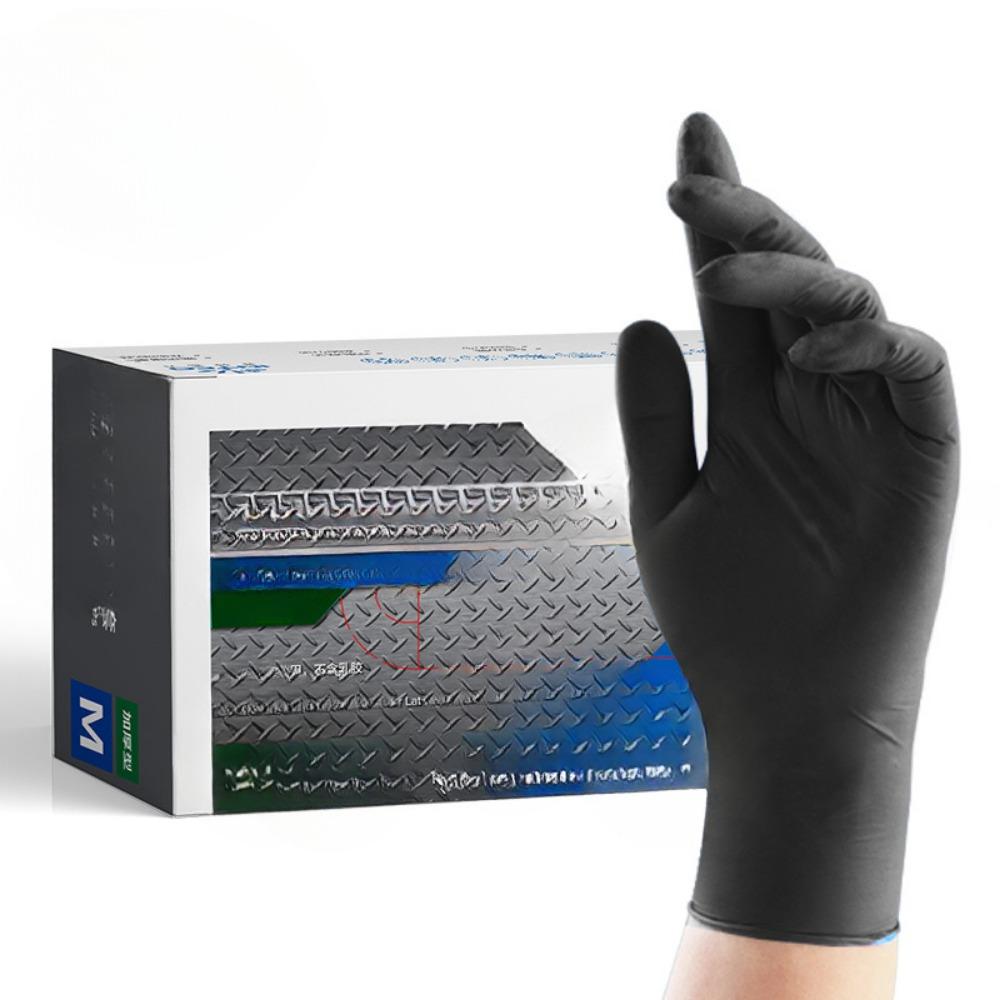 Nitrile Gloves HEAVY DUTY Nitrile Chemical Resistant Medical Cooking Cleaning Disposable Black Gloves
