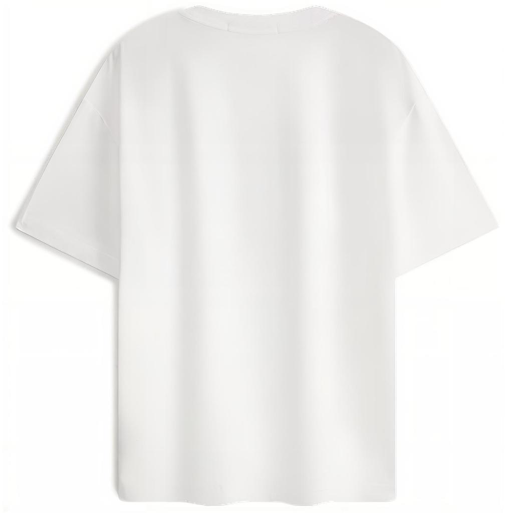Calvin Klein Unisex Letter Logo Print Loose Round Neck Short Sleeve T-Shirt Unisex T-Shirts Moonlight-White J400322YAF