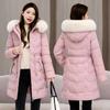 Winter Women Parka Fur Hooded Jackets Thicken Warm Cotton-padded Puffer Coat Casual Long Parkas Clothes Loose Outerwear