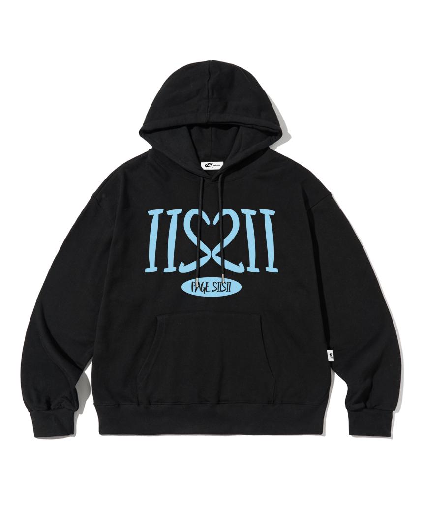 Page Cc Numbering Heart Print Hoodie Black L