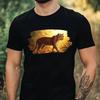 T-Shirt Herren Leopard Motiv Baumwolle Größe XS bis 5XL