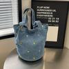 Hot Selling Embroidery Versatile Leisure Denim Fashionable Women's Shoulder Bag  New Trend Large Capacity Bucket Bags