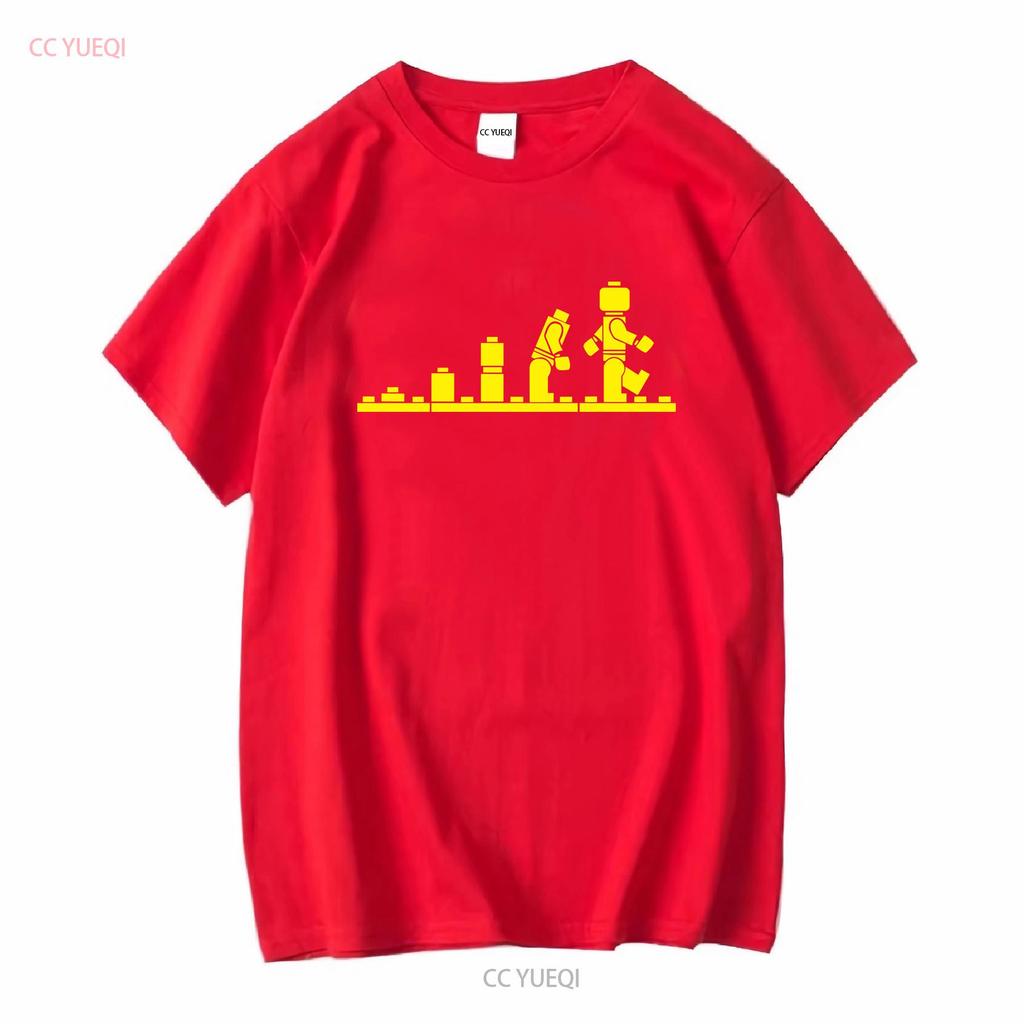 Bricks Evolution Mens T Shirt Movie Master Builder Classic Awesome Spaceman Funny Kids Present Idea Joke Top Dad Vintage