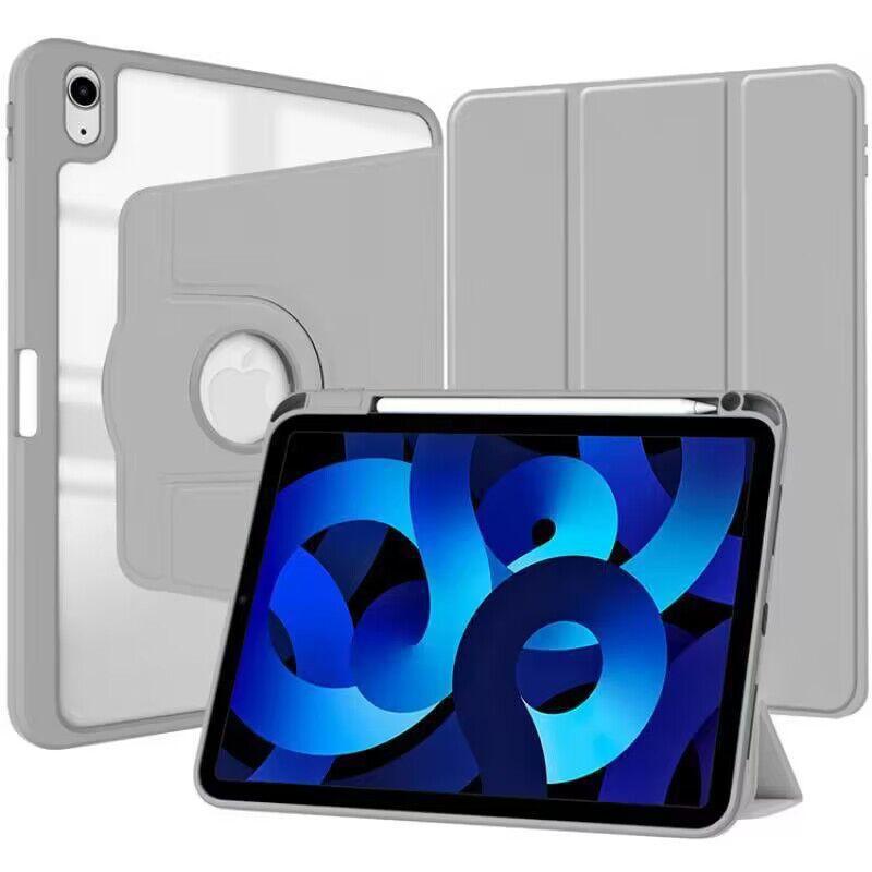 Rotating IPad 10 Case With Pencil Slot Stand Cover 10th Gen Black Pink Gray White Ice Lavender Dark Green