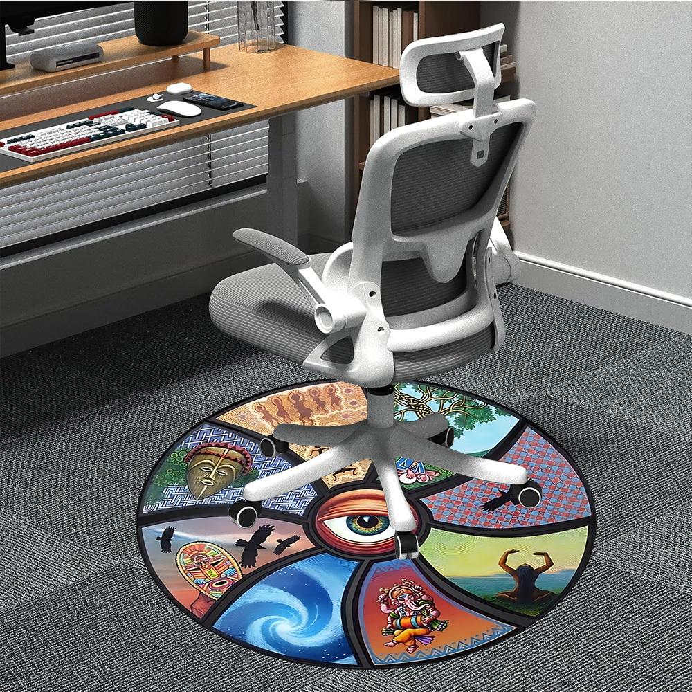 

1pc Wheel Print Chair Carpet for Office, , Non-slip carpet, Very suitable for offices, farmhouses,Outdoor carpet yy251120052 80cm by 80cm