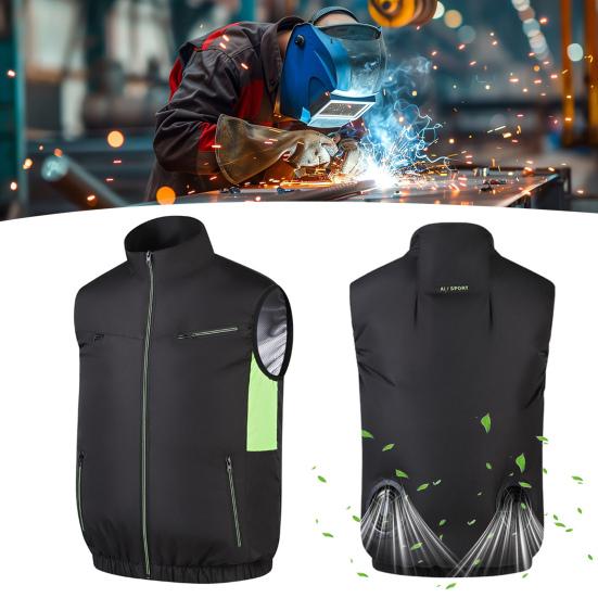 Fan Vest with Adjustable Wind Speed Powerful Dual Fan Cooling Ergonomic Design Summer Heat Relief Cooling Waistcoat