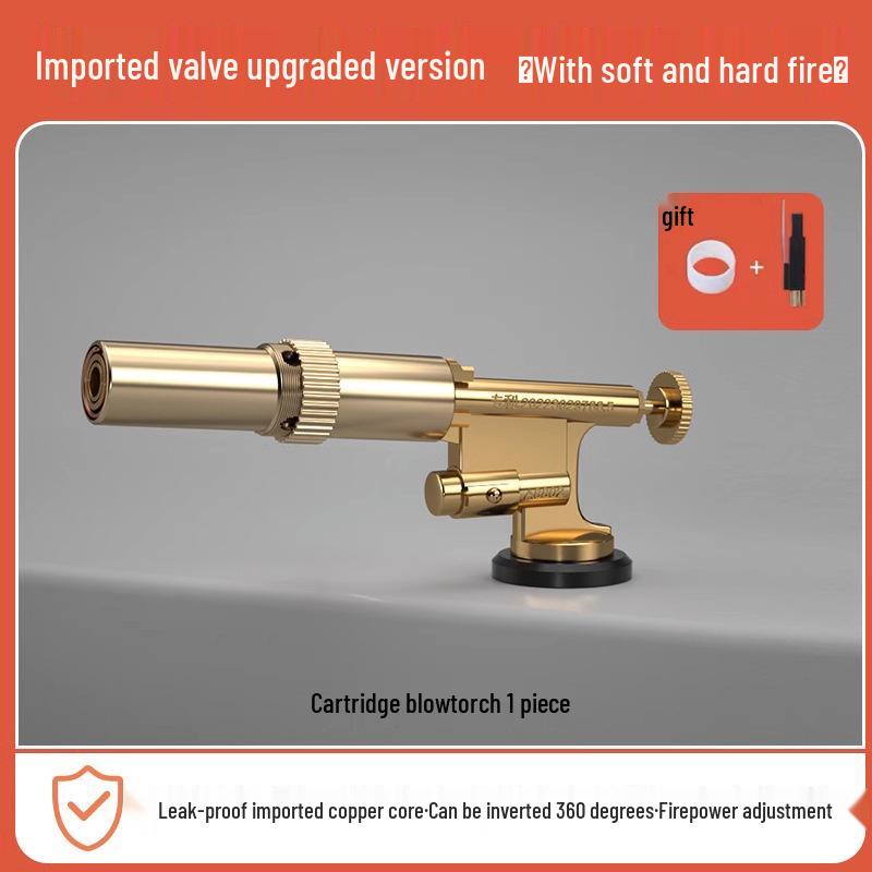 All Copper Flame Torch for Gas Cartridge - Handheld Blowtorch for Pig Hair Removal