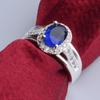 Blue Zircon Open Index Finger Ring: Simple European & American Style for Women