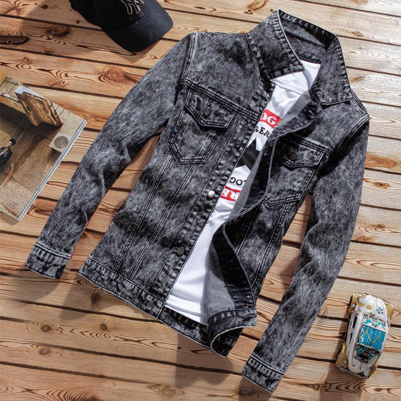Мужской джинсовый костюм в корейском стиле - Модный весенне-осенний наряд XXL Jacket/Pants 32