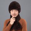 Fur hat medium old men autumn and winter thickened warm old man Rex rabbit hair hat dad cap winter