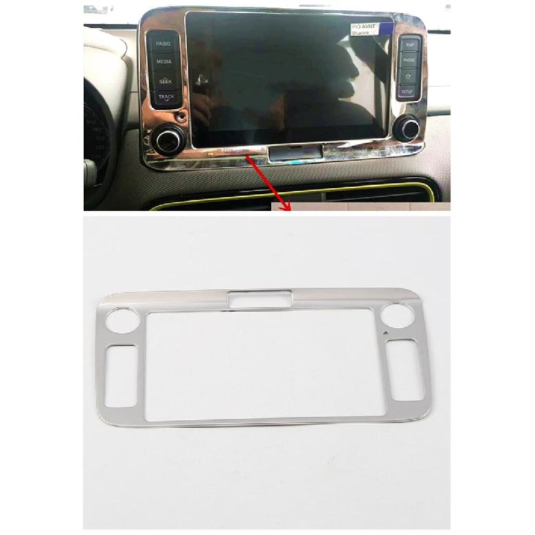 

Автомобильная навигационная панель, декоративная панель для Hyundai Encino 2017 2018 2019 2020, внедорожник из нержавеющей стали Silver 1pc