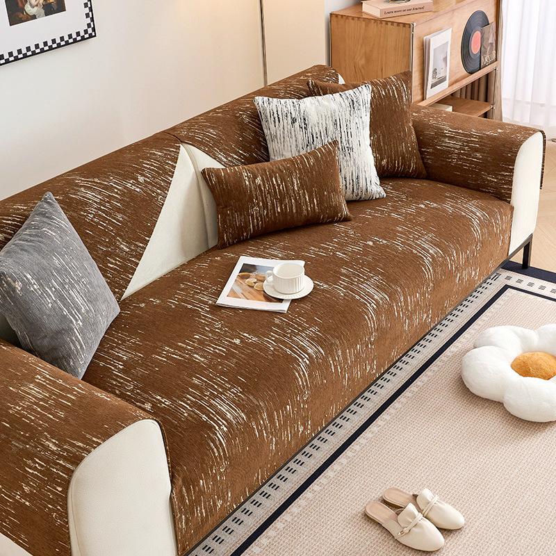 Four Season Universal Anti Slip Sofa Cover Comfortable Breathable Dust-proof Couch Cover Cloth   Chenier Sofa Cushion