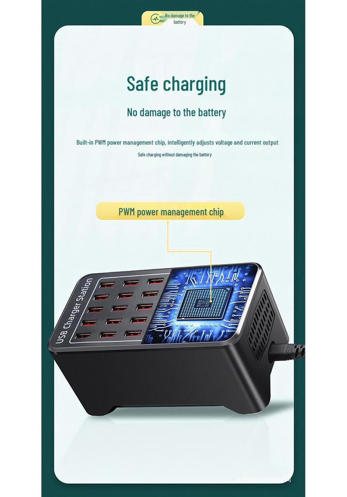 Fast Multi-Port USB Charger & Smart Desktop Charging Station