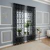 Lightweight Fabric Panel With Textured Embroidery And Rod Pocket Flower Lace Semi Sheer Curtain Drape For House Styling