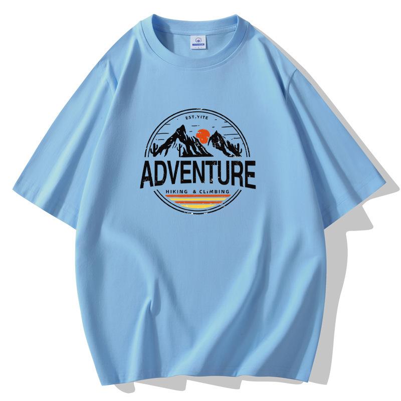 S-5XL Męski luźny T-shirt z krótkim rękawem Sunset 100% bawełna