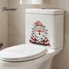 Santa Bathroom Decals Christmas Toilet Stickers, Waterproof Funny Claus Lid Seat Decals, Self-Adhesive Holiday Decor Water Tank Sticker, Cute