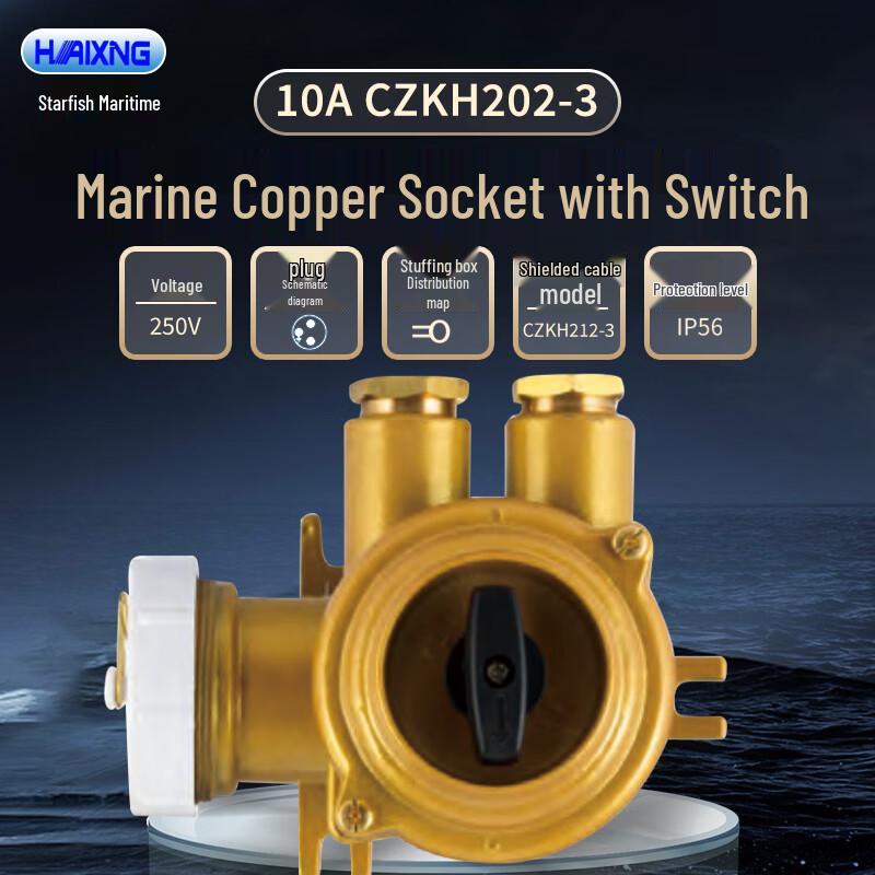 HAIXING Marine Brass Switched Socket CZKH202-3