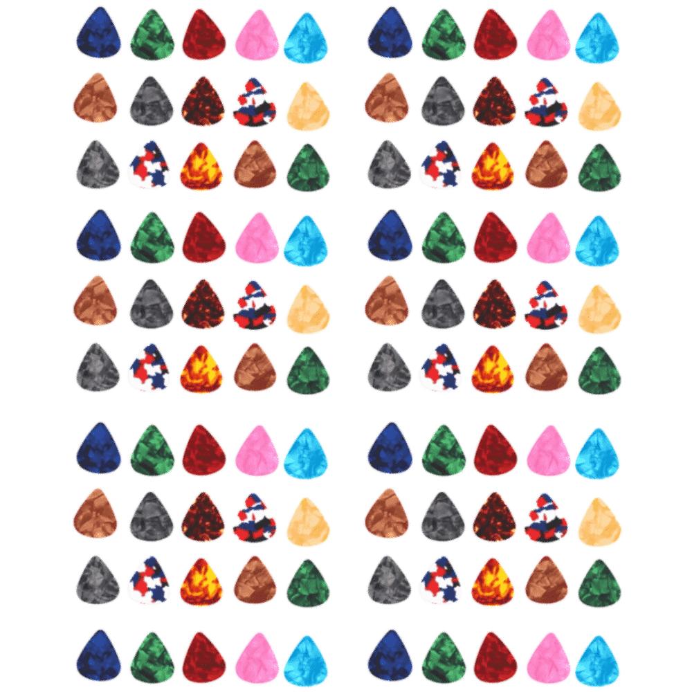100PCS 0.46mm Thin Gauge Guitar Picks Mixed Colors Bass Guitar Picks Celluloid Plectrums For Guitar