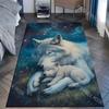 1PC mother wolf pup sleeping under stars Carpet for Living Room Bedroom Sofa Home Decor Rus Non-slip Floor Mat Luxury Gift
