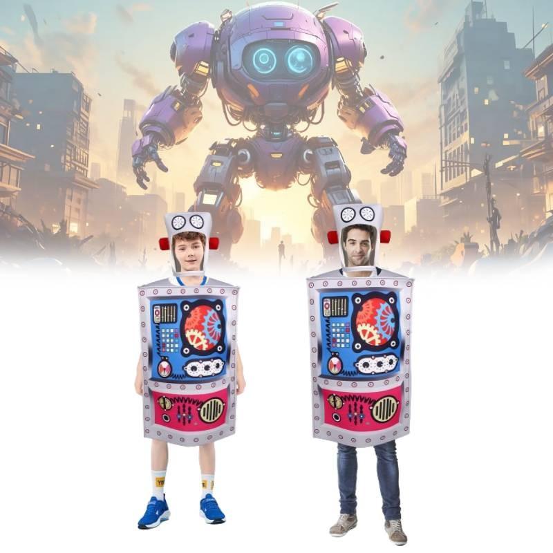 Halloween Costume Robot Creative Polyester Cosplay Wear Adults Kid Parties Theme