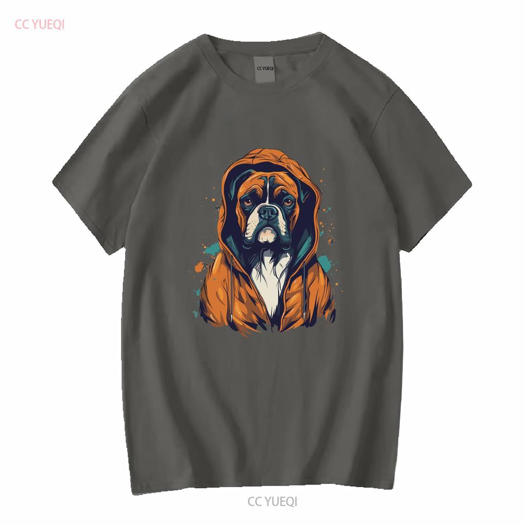 Boxer T Shirt Dog Cool Animal Owner Mom Dad Long or Short Sleeves Vintage Washed Breathable Casual Graphic Comfortable Stylish