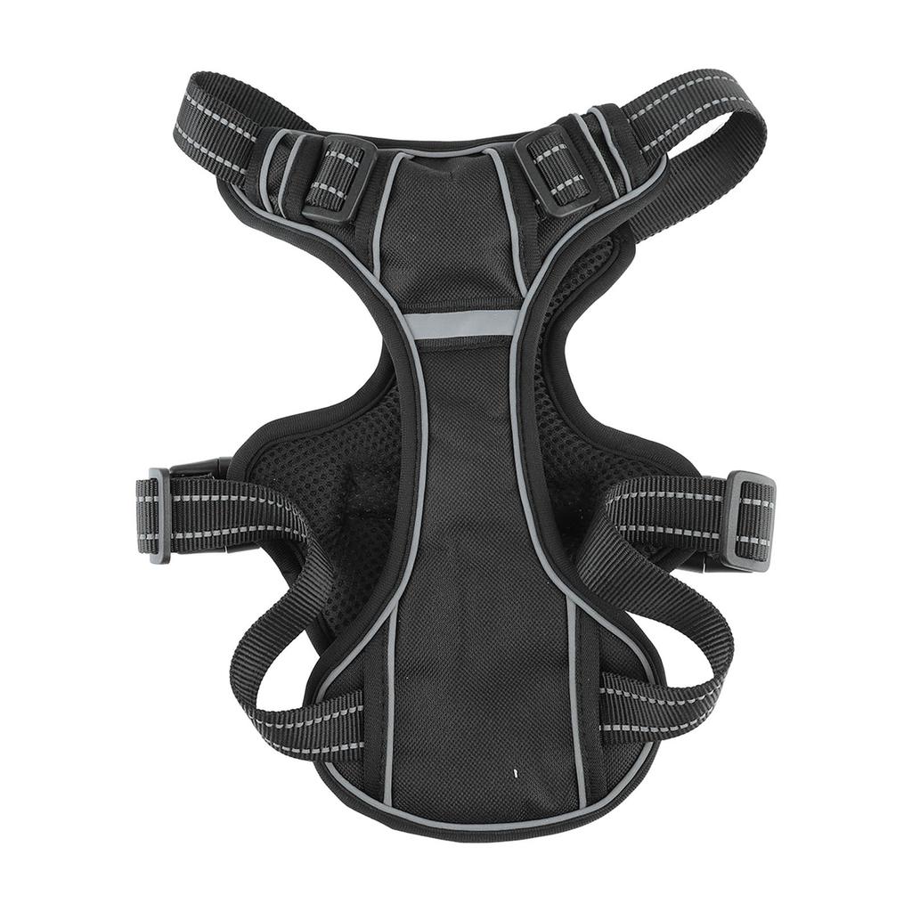 Hundegeschirr Doppellagig Verstellbar Atmungsaktives Mesh Reflektierend Ausbruchsicher Haustiergeschirr Weste für Outdoor-Wanderungen