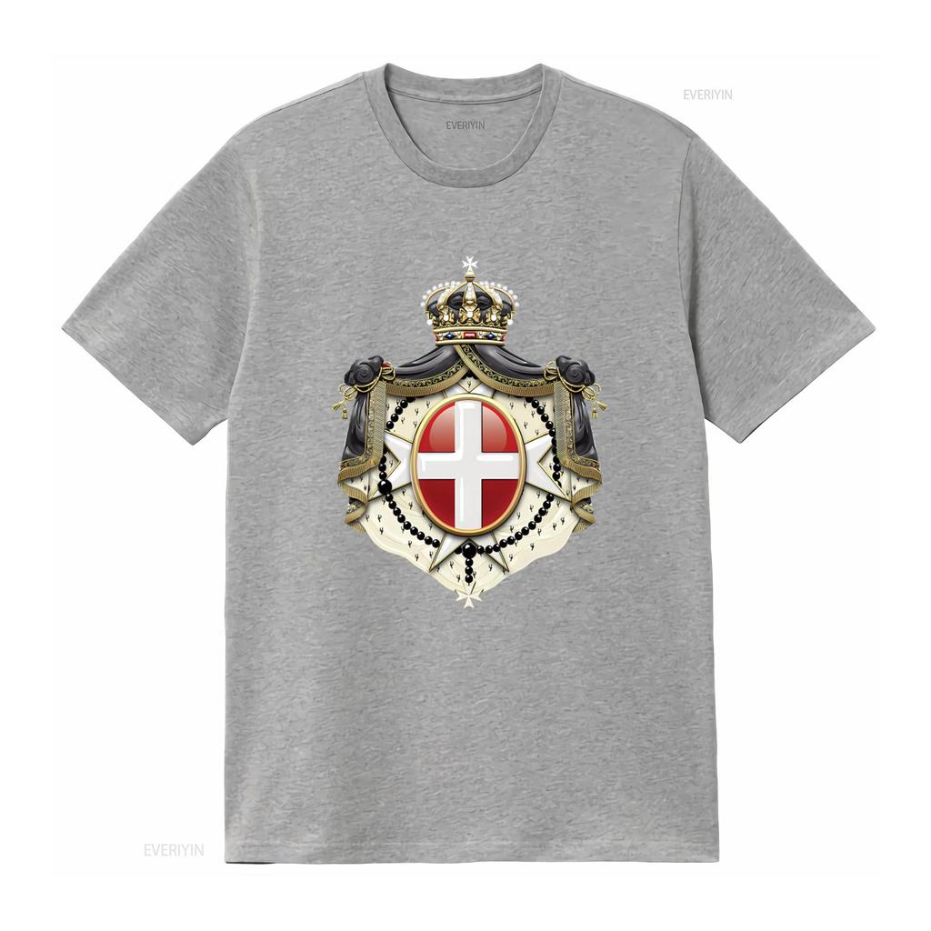 Sovereign Military Order of Malta Coat Arms over Black Velvet T Shirt Premium Quality Unique Design Perfect for History Soft