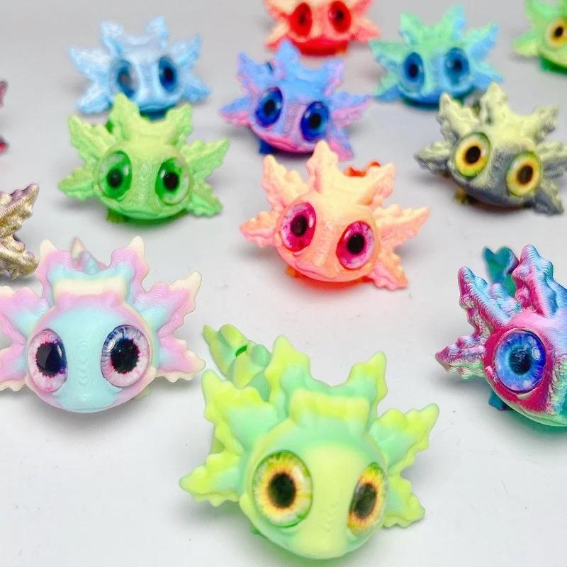 3D-Druck Salamander Actionfiguren Mehrgelenkig Beweglich Simulationsaugen für Heimzubehör Kindergeschenk Wohnzimmerdekoration