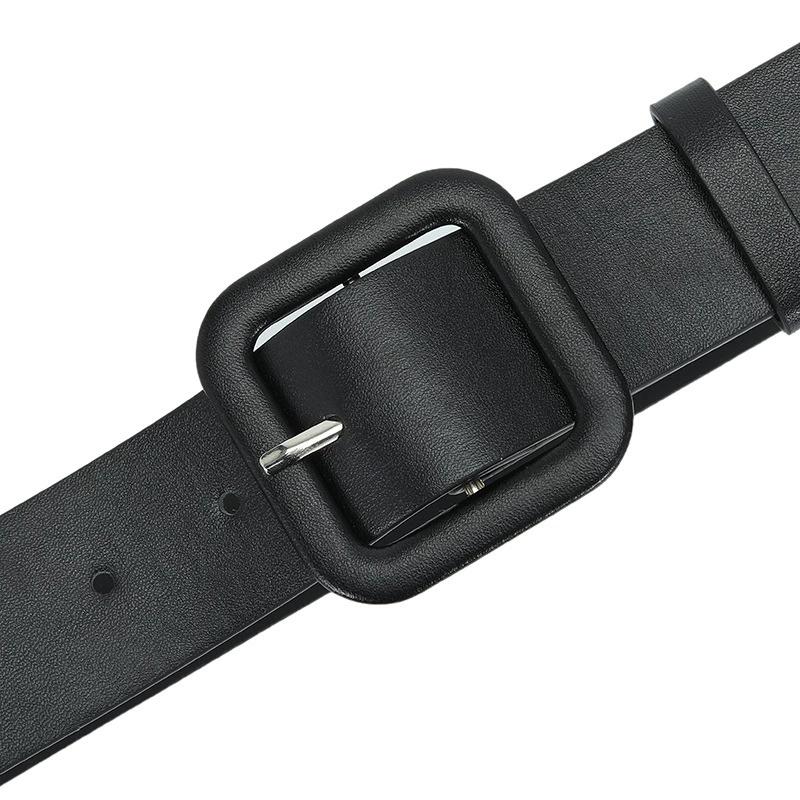 Fashion Women Belt Square Buckle Simple Candy Color Decorative Belt Vintage Strap Female Waistband