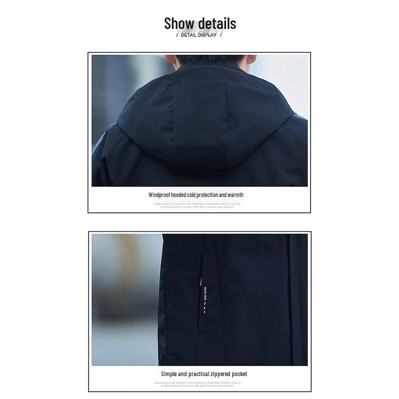 PLAYBOY Men's Spring Autumn Hooded Windbreaker Jacket