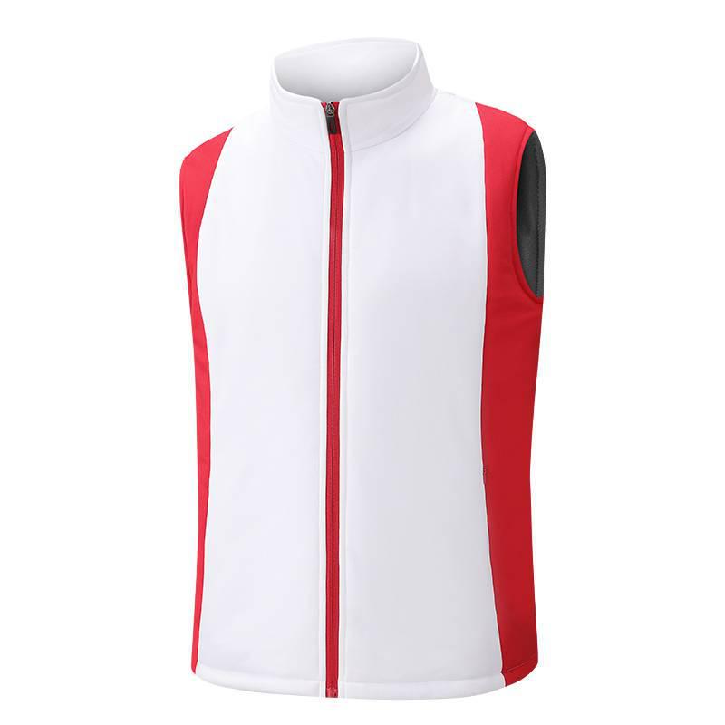 Unisex Color-Blocked Martial Arts Coach Vest with Stand Collar for Autumn/Winter.