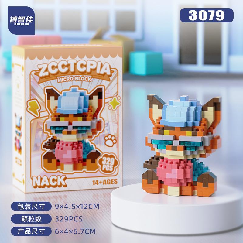 Kawaii Hayvanlar Alemi Mikro Yapı Taşları Nick Gary Benjamin Flash Finnick Figür Model Montajlı Tuğla Oyuncaklar Çocuklar İçin Sants Hediye