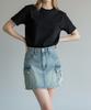 Bonseullipi Addicted Side Pocket Mini Skirt (Blue)