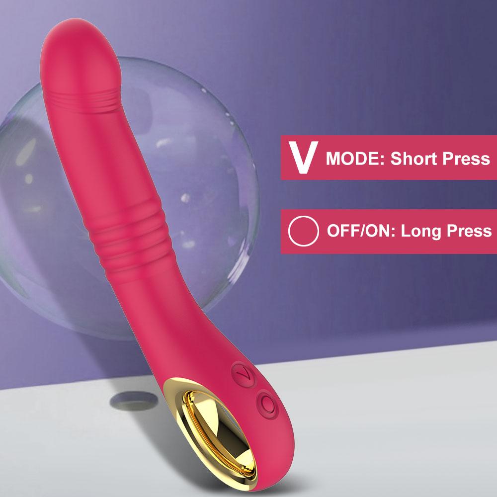 Vibrating Dildo AV Stick Telescopic Push Massage Vibrator Silicone Material Dildo Massage Female Masturbation Sex Toys, 10 Mode Adult Toys For Couples