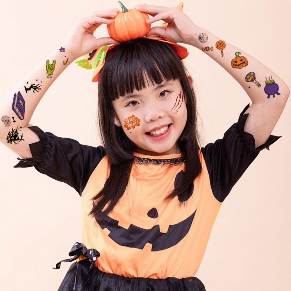 Für Kinder und Erwachsene Tattoos Wasserdicht für Partydekorationen Halloween Temporäre Tattoos Sicher Sanft zur Haut