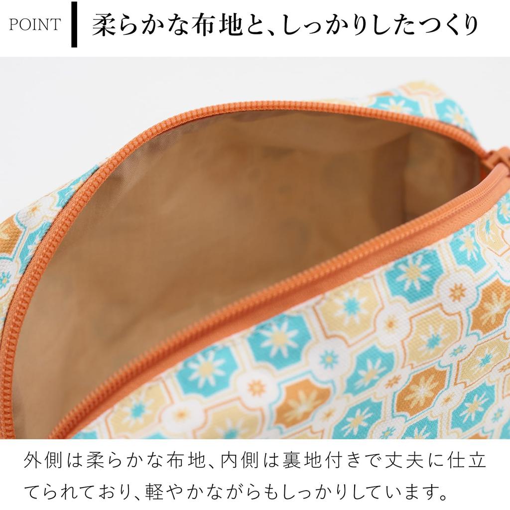 inBlooom Inkaraku Rectangular Pouch for Fabric Cosmetic Taiwanese Large Gusseted Storage Pouch Window Glass Women, Pouch, Merchandise, Capacity,