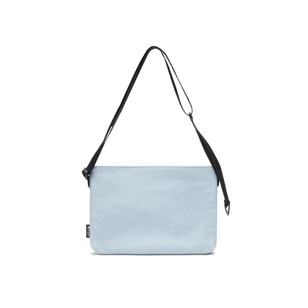 New Champion Fabric Shoulder Bag Unisex Black/Ballet Blue U3AACPU29
