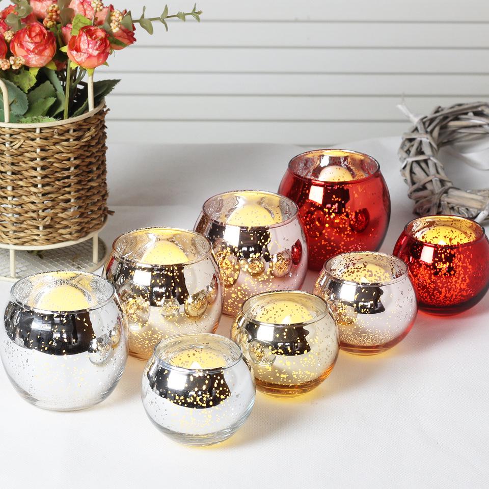 Electroplated Glass Scented Candle Holder - European & American Holiday Design