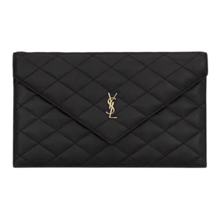 

Saint Laurent Paris Diamond Quilted Lambskin Leather Clutch Small Women clutch Black 869533-1EL07-1000 Basic Set (Bag+Dust Bag)
