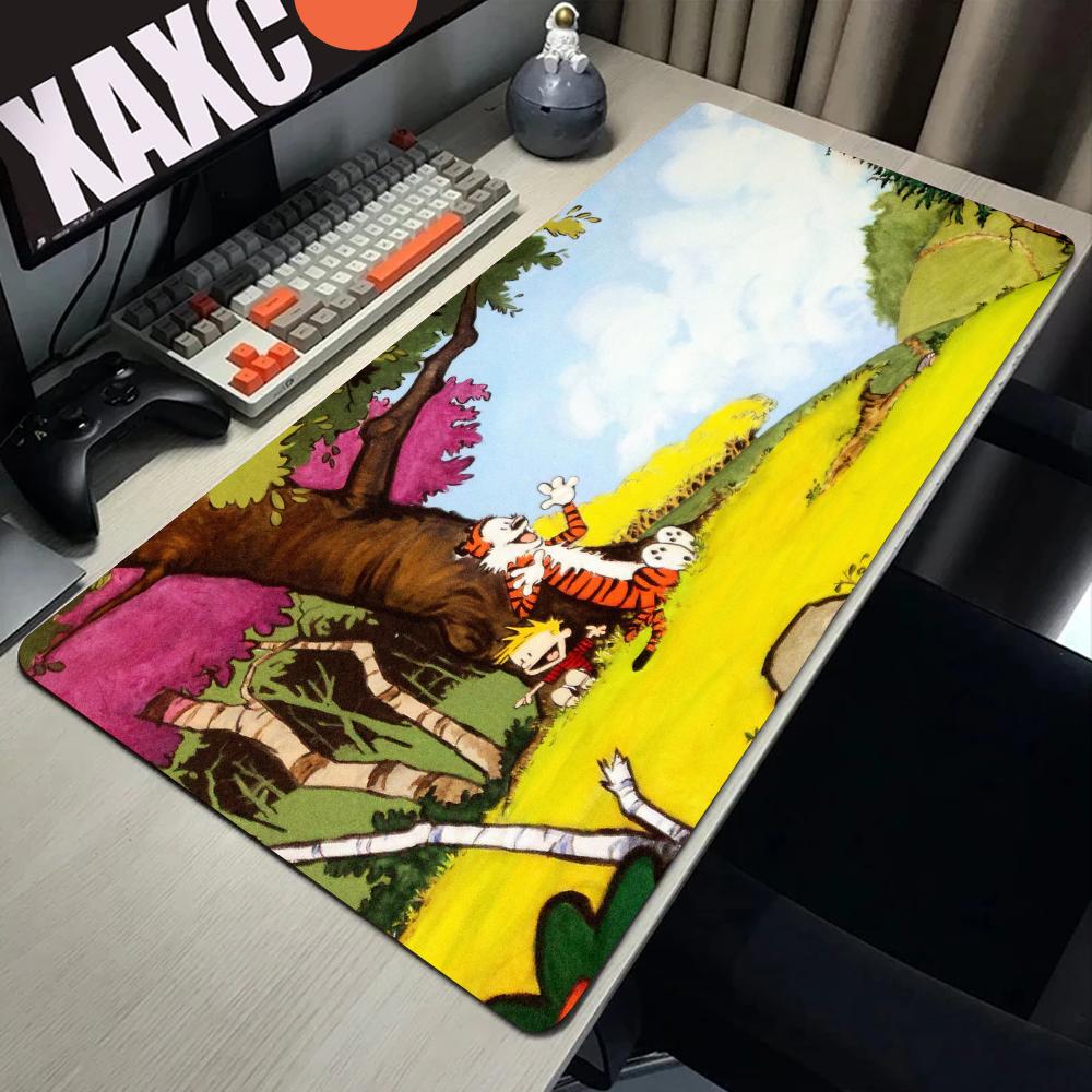 Comic CCalvin and HHobbes Mousepad Computer Laptop Gamer Pad PC Gaming Accessories Desk Mats