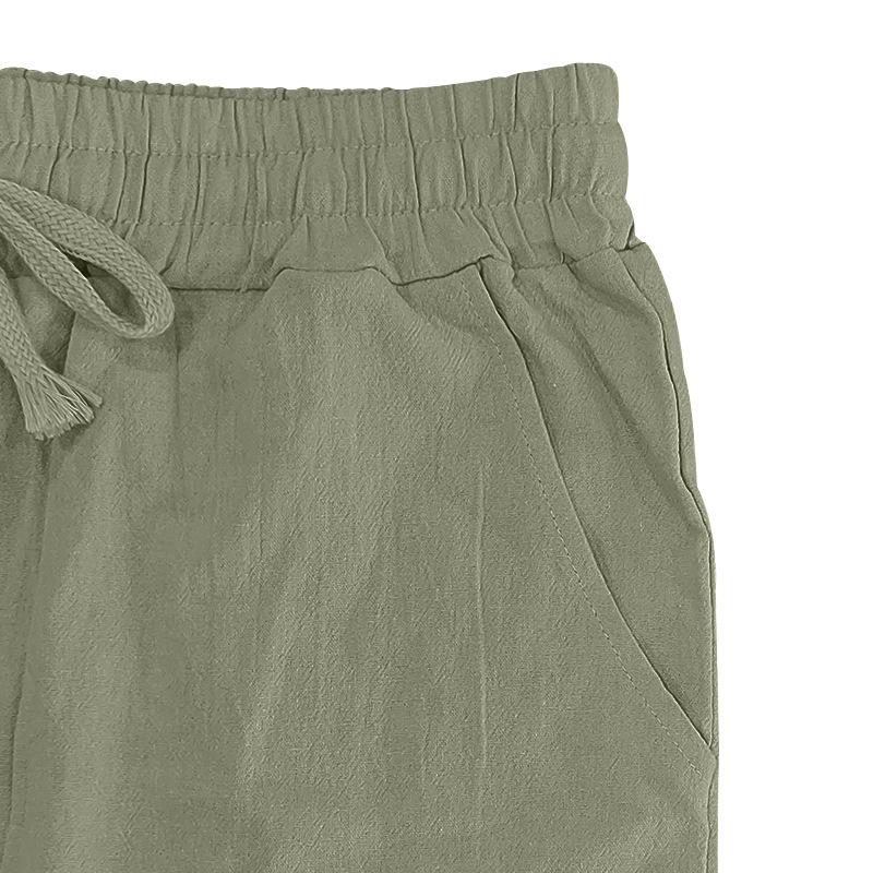 Men's Summer Breathable Cotton and Linen Straight-Leg Pants - Loose Casual Sportswear