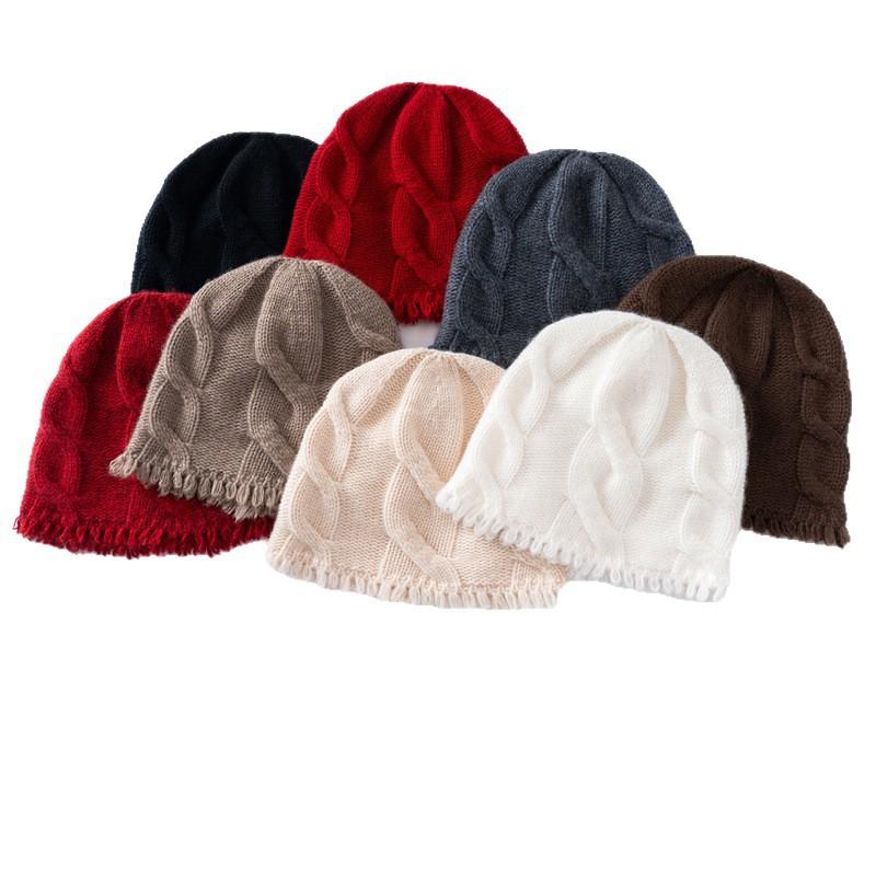 Autumn and Winter New Heavy Thickened Twisted Dome Men's and Women's Cashmere Fringed Hat