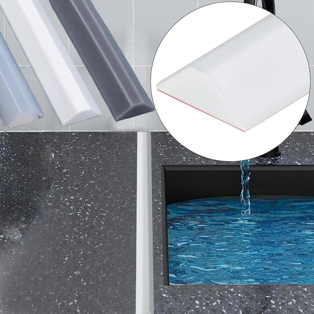 1pc 1mX3cm Bathroom Non-Slip Water Stopper Blocker Shower Dam Dry and Wet Separation Flood Barrier Door Bottom Sealing Strip