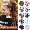 Ethnic Style Retro Print Dreadlocks Hair Tie Handmade Flexible Iron Wire Embedded Bendable Ponytail Holder Hair Accessories
