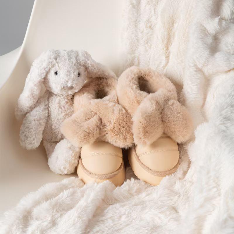 2025 Women's Winter Little Rabbit Snow Boots & Non-slip Cotton Slippers